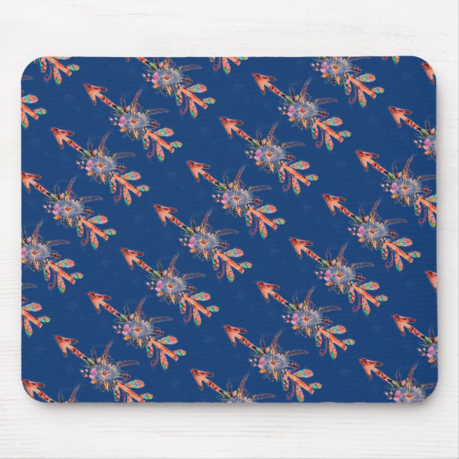 Blumige Pfeile  Mousepad (Vorne)
