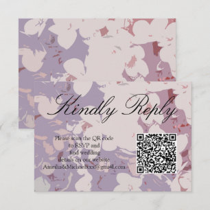 Blumige QR-Code-Hochzeits-RSVP-Karte RSVP Karte