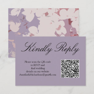 Blumige QR-Code-Hochzeits-RSVP-Karte RSVP Karte