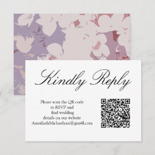 Blumige QR-Code-Hochzeits-RSVP-Karte RSVP Karte