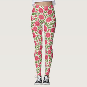 Blumige Rosa Pfingstrosen Leggings