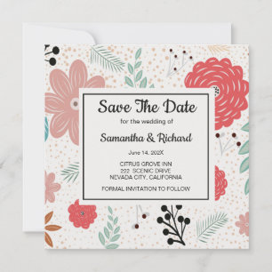 Blumige Save-The-Date-Einladung Save The Date