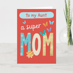 Blumige Super-Mama-Tante Karte