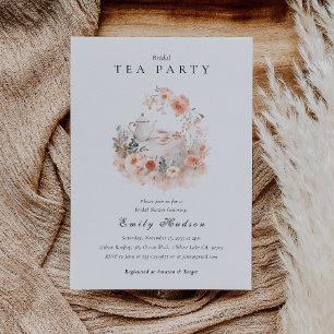 Blumige Teeparty-elegante Hochzeitseinladung Einladung