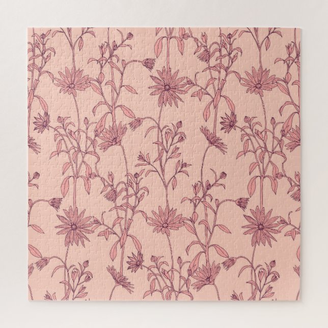 Blumige Vintage-Elemente, nahtloser Hintergrund. (Vertikal)