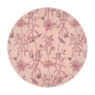 Blumige Vintage-Elemente, nahtloser Hintergrund. Schneidebrett