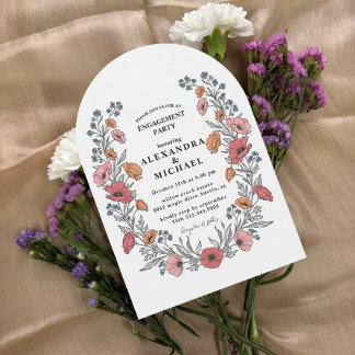 Blumige Vintage-Hochzeitseinladung Einladung