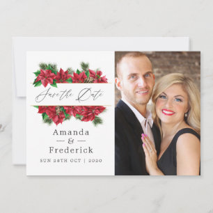 Blumige Weihnachts-Geometrie-Hochzeit Save The Date
