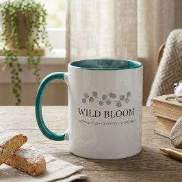 Blumige Zweifarben-Kaffeetasse – Ästhetisch Botani Tasse