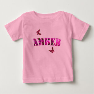 Blumiger Bernstein-Name aus Bougainvillea,  Baby T-shirt