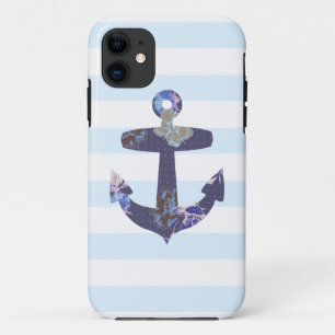 Blumiger blauer Anker iphone 5 Nautischkasten Case-Mate iPhone Hülle