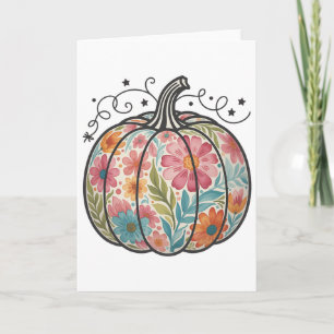 Blumiger Boho-Kürbis-Preppy-Herbst-Thanksgiving-Ge Karte