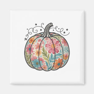 Blumiger Boho-Kürbis-Preppy-Herbst-Thanksgiving-Ge Magnet