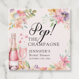 Blumiger Champagner | Braut-Shower-Brunch Geschenkanhänger