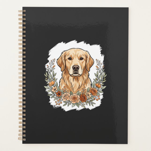 Blumiger Golden Retriever Sublimation Planer (Vorderseite)