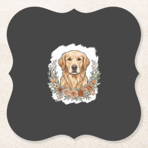 Blumiger Golden Retriever Sublimation Untersetzer