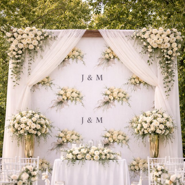 Blumiger Hochzeitsstoff mit Monogramm Braut Bräuti Stoff (Von Creator hochgeladen)