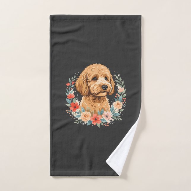 Blumiger Hund Runde Sublimation Handtuch (Handtuch)
