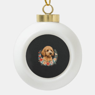 Blumiger Hund Runde Sublimation Keramik Kugel-Ornament