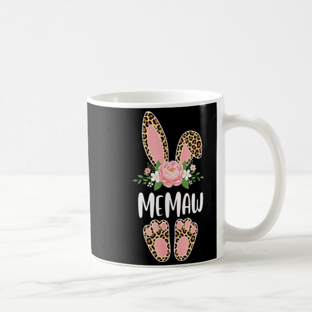 Blumiger Leopard Memaw Hase frohe Ostern Frühling  Kaffeetasse (Rechts)