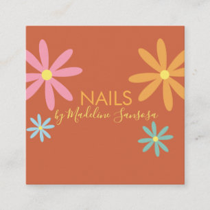 Blumiger Nageltechniker Groovy Terminkarte