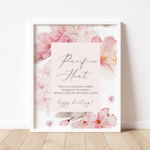 Blumiger roséfarbenener Sakura Schnuller Jagd Spie Poster