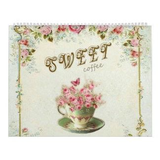 Blumiger süßer Kaffee Kalender