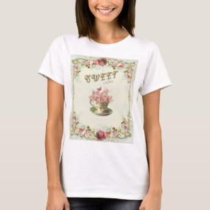 Blumiger süßer Kaffee T-Shirt