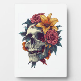 Blumiger Totenkopf-Blüten Fotoplatte