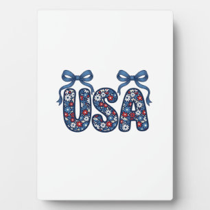 Blumiger USA-Bogen Patriotisches Vektordesign_1 Fotoplatte