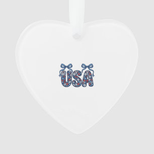 Blumiger USA-Bogen Patriotisches Vektordesign_1 Ornament