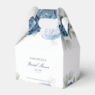 Blumiger verstaubter blauer Wasserfarben-Brautjung Geschenkschachtel