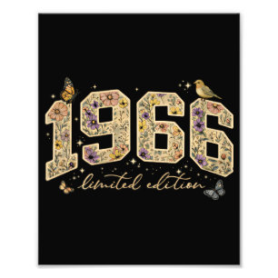 Blumiges 60. Geburtstags-Limited-Edition 1966 Fotodruck
