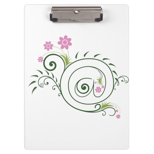 Blumiges At-Zeichen Flourish Klemmbrett (Vorderseite)
