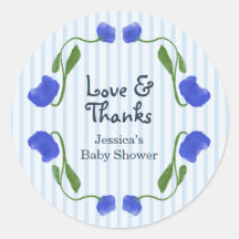 Blumiges Blau Süße Liebe und Dank Baby Shower