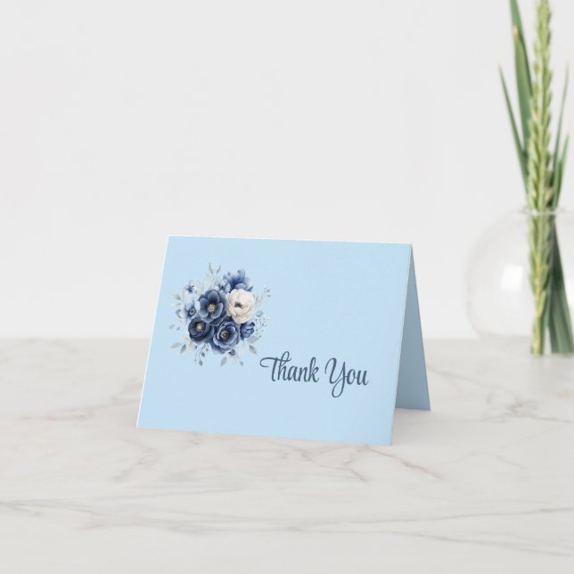 Blumiges Blaues Dankeschön (Vorderseite)