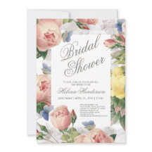 Blumiges Brautdusche Rosen und Spitze