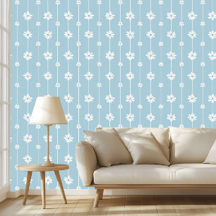 Blumiges Daisy Staubblau Vintage-Ästhetik-Muster Tapete