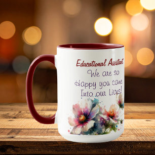 Blumiges DANKE Schuljahresende PERSONALISIERT Tasse