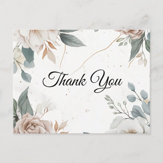 Blumiges Dankeschön Postkarte (Vorderseite)