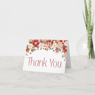 Blumiges Dankeschön Roter Burgunder und rosa Blume Dankeskarte