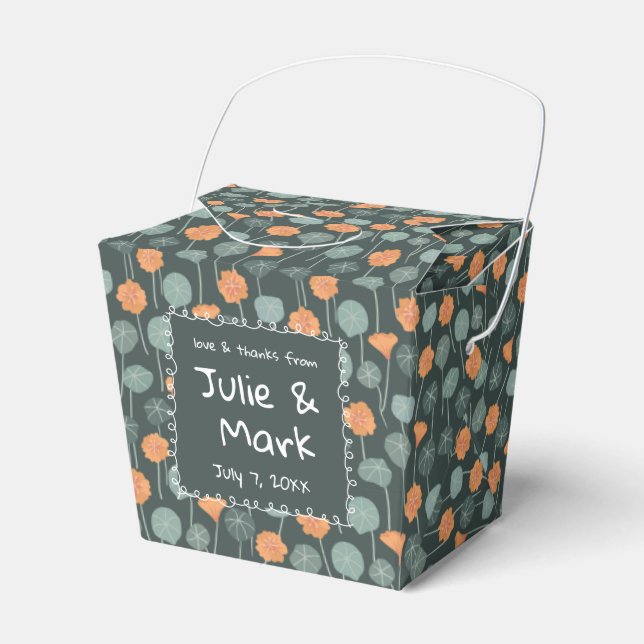 Blumiges Doodle-Dankeschön-Geschenk Geschenkschachtel (Vorderseite)