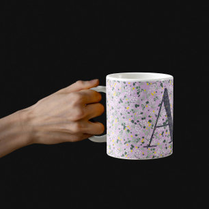 Blumiges Elegantes Klassisches Monogramm Ein Flied Kaffeetasse