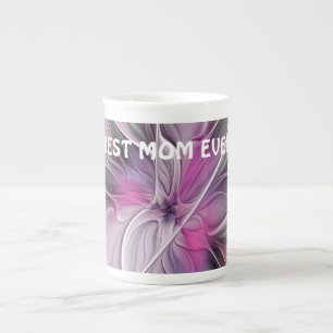 Blumiges Fraktal Abstracte Blume Rosa Grau Beste M Prozellantasse