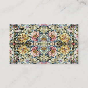 Blumiges gespiegeltes Vintage-Blumenmuster Visitenkarte