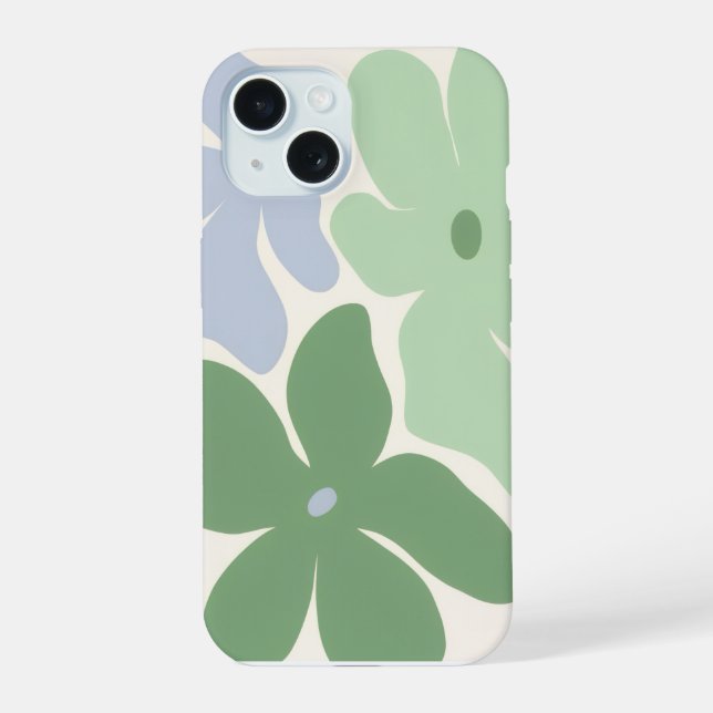 Blumiges glänzendes Handyhülle iPhone 15 Hülle (Rückseite)