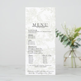 Blumiges Hochzeitsmenü Menükarte