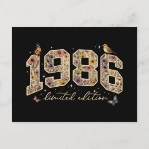 Blumiges limitiertes 40. Geburtstagsedition 1986 Postkarte
