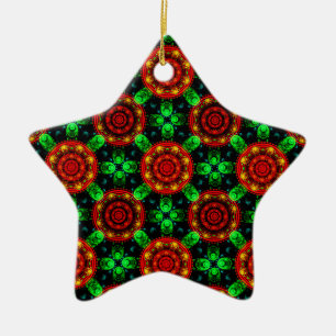 Blumiges modernes Boho-elegantes abstraktes Muster Keramik Ornament
