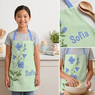 Blumiges modernes Gänseblümchen blau Mädchen elega Schürze